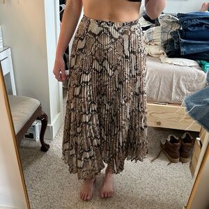 LOYD/FORD Snakeskin Pleated Maxi Skirt